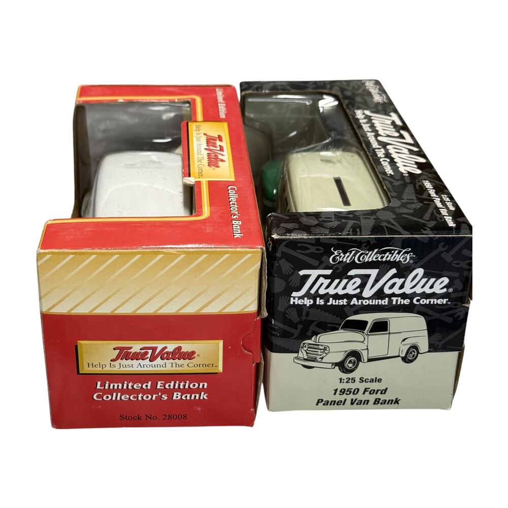 True Value Ertl 1950 Ford Panel Van Dodge 1957 Delivery Van Die-Cast Bank Lot - Picture 5 of 7